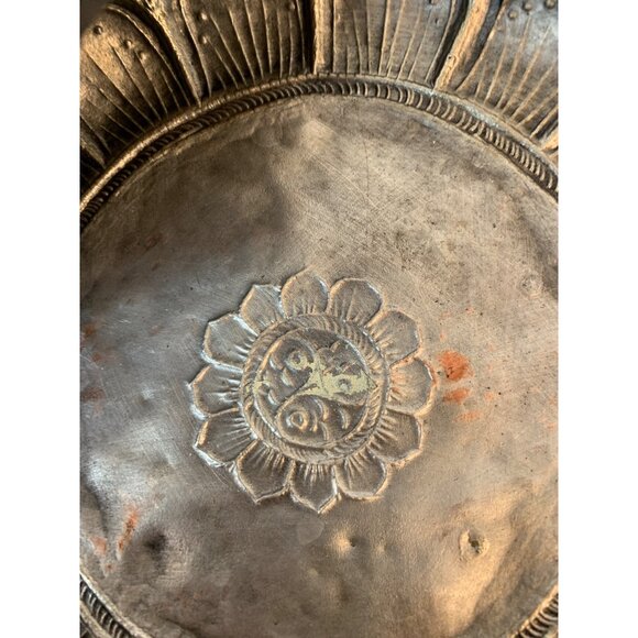 VTG Handcrafted Tibetan Insense Metal Bowl With Lid Enamel 8 X 5 B9033 Trinket - Picture 12 of 13